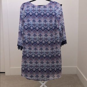 Purple multicolor mini dress